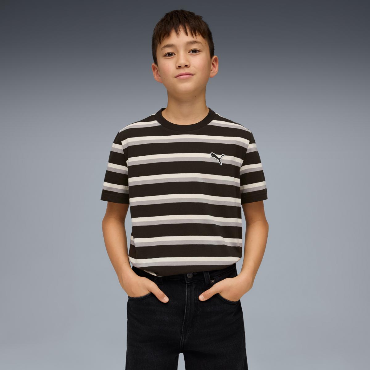 Imagem 0 de T-shirt Casual de Menino ESS Elevated Striped