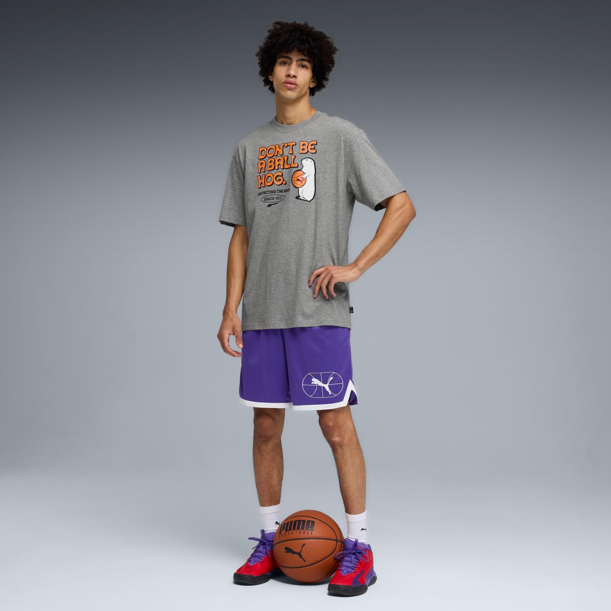 T-shirt de Basquetebol de Homem Junior Varsity II Cinzento-3