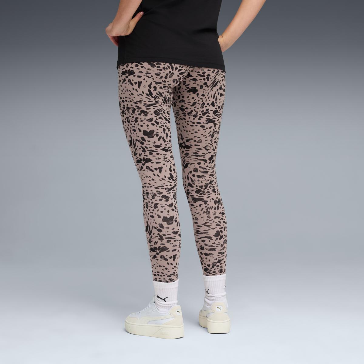 Leggings Casual de Mulher ESS GRAPH Animal Leggings Castanho-2