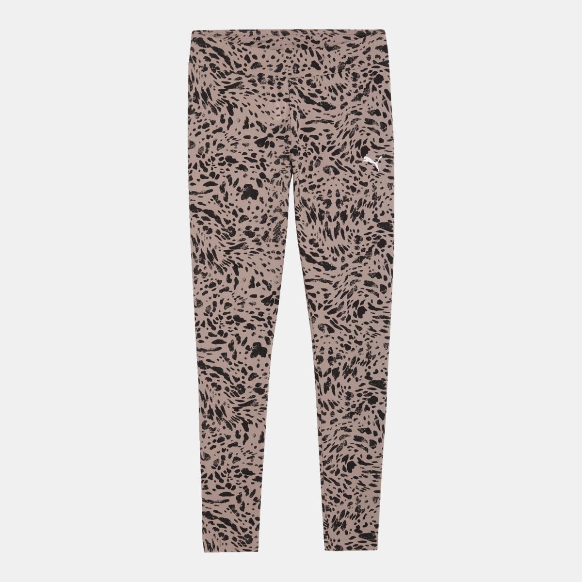 Leggings Casual de Mulher ESS GRAPH Animal Leggings Castanho-4