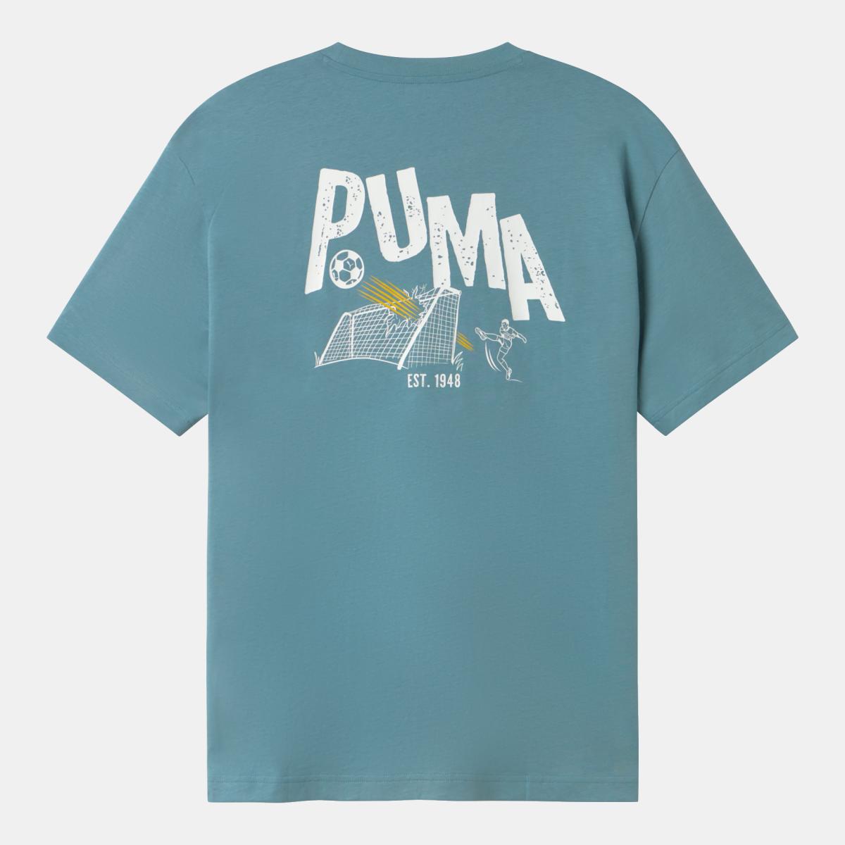 T-shirt Casual de Homem Football Relaxed Azul-2