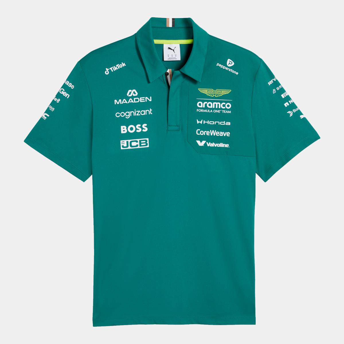 T-shirt Casual de Homem AMF1 Réplica Verde-4