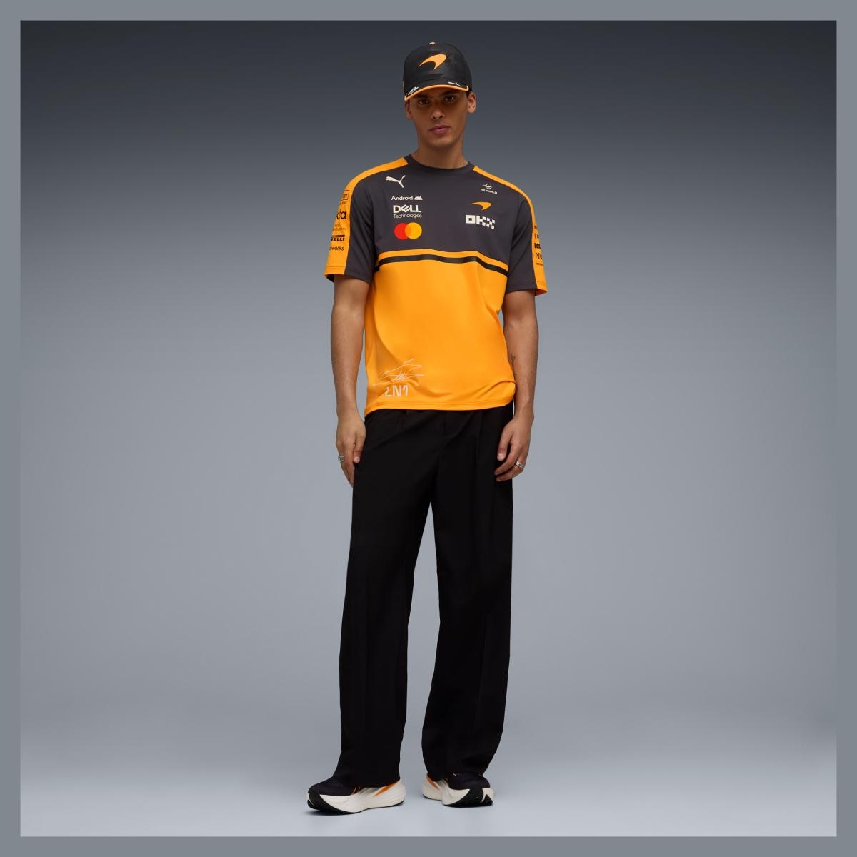 T-shirt Casual de Homem McLaren Réplica Norris Laranja-3
