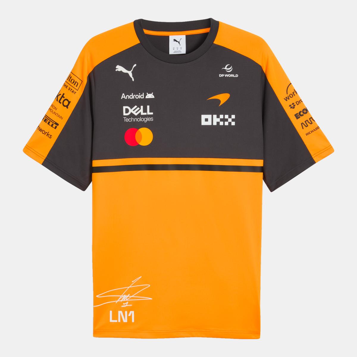 T-shirt Casual de Homem McLaren Réplica Norris Laranja-4