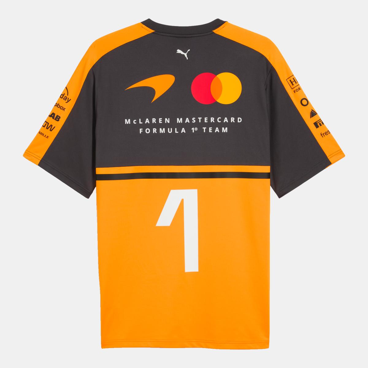 T-shirt Casual de Homem McLaren Réplica Norris Laranja-5