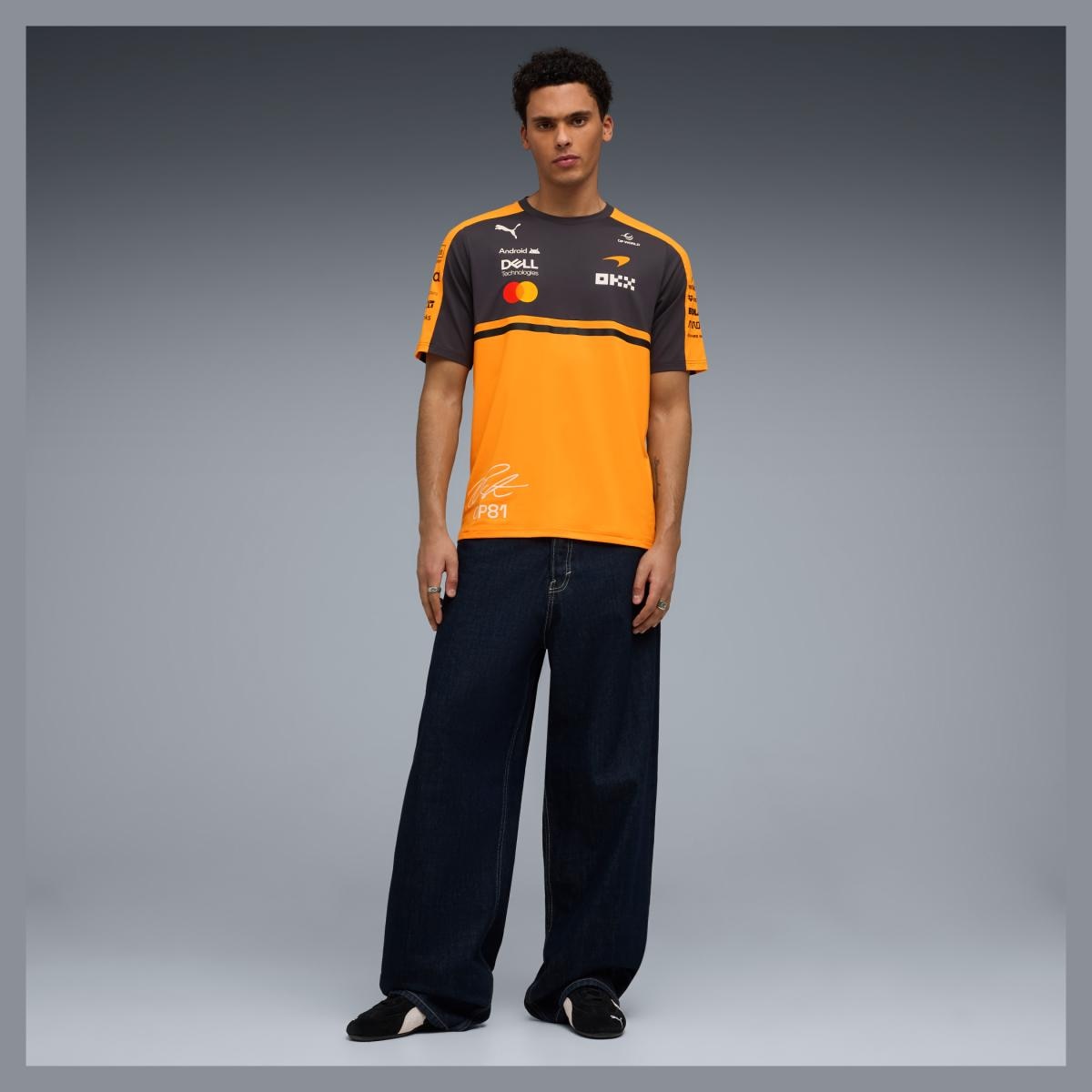 T-shirt Casual de Homem McLaren Replica Piastri Laranja-3
