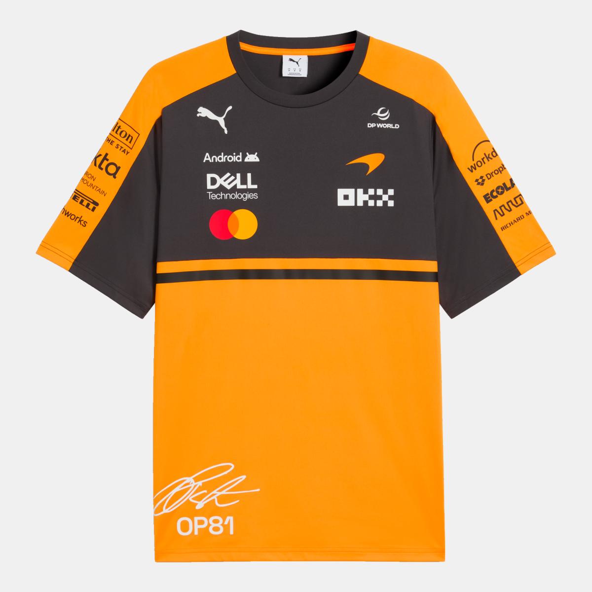 T-shirt Casual de Homem McLaren Replica Piastri Laranja-4