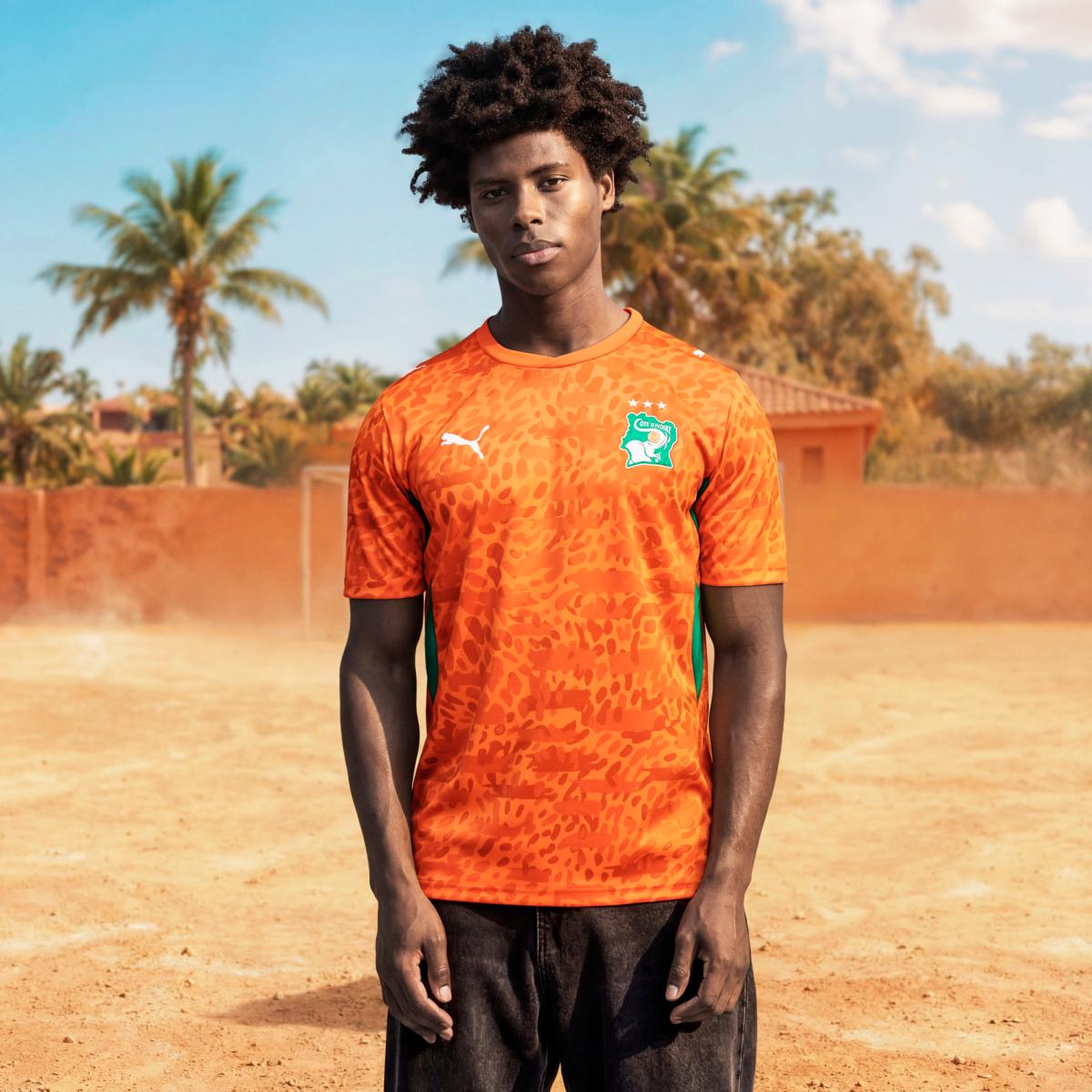 T-shirt de Homem 1.º Equipamento Costa do Marfim Mundial 2026 Laranja-3