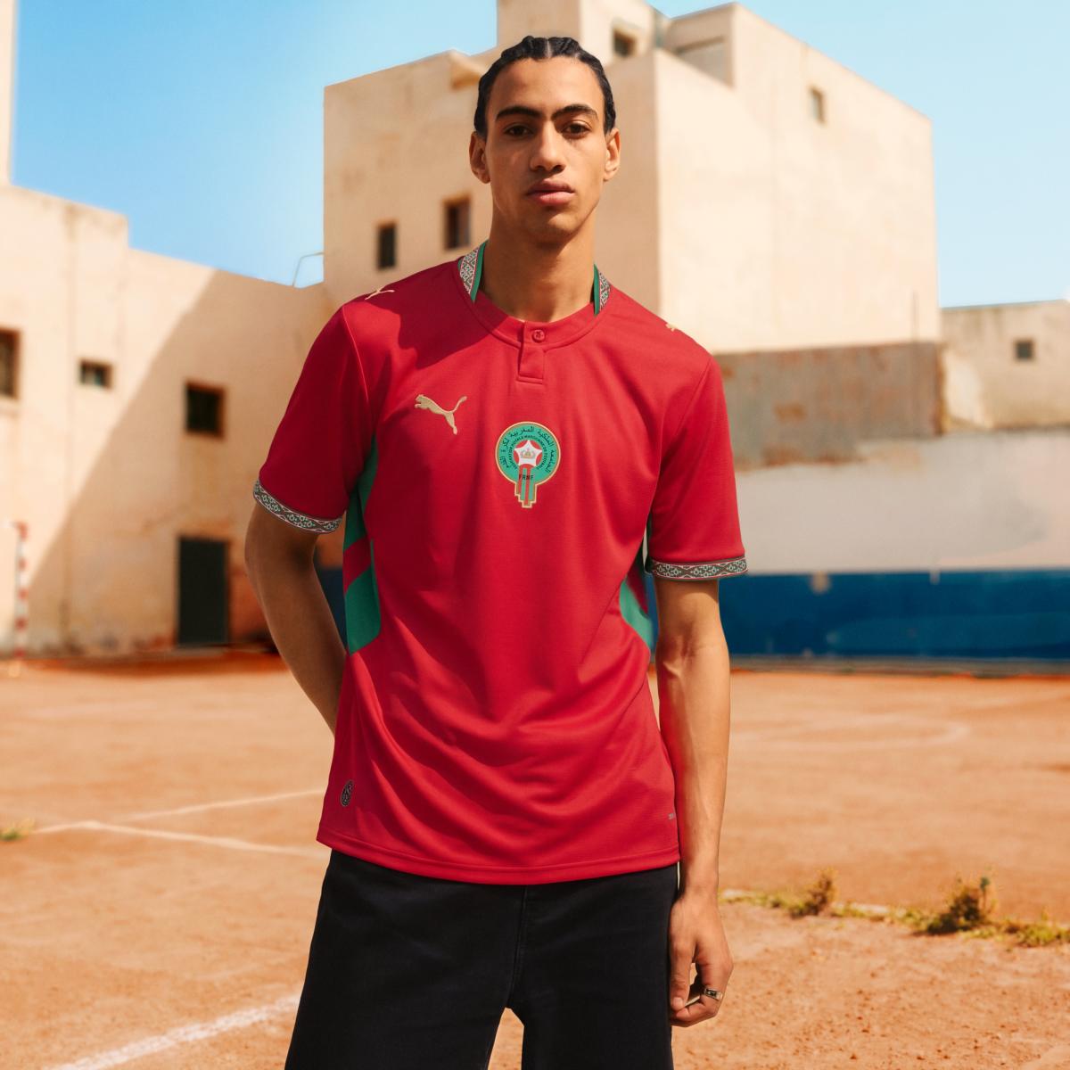 T-shirt de Homem 1.º Equipamento Marrocos Mundial 2026 Vermelho-3
