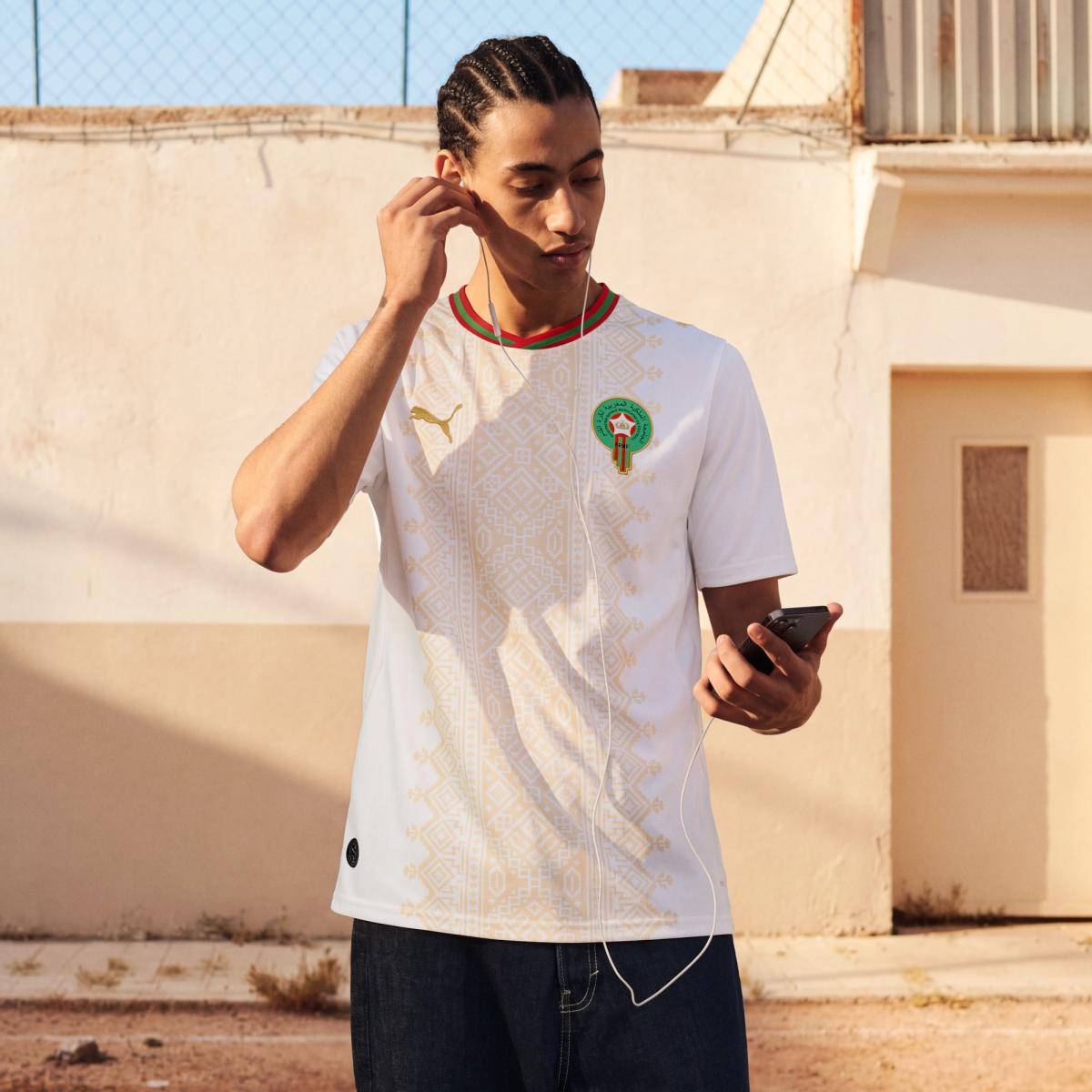 T-shirt de Homem 2.º Equipamento Marrocos Mundial 2026 Branco-3