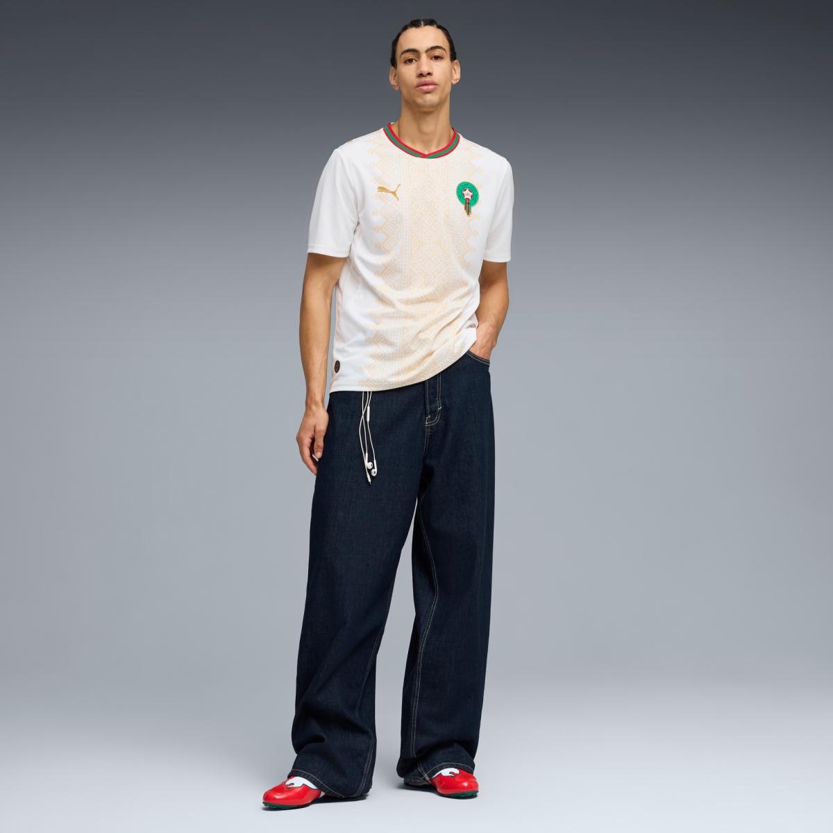 T-shirt de Homem 2.º Equipamento Marrocos Mundial 2026 Branco-5
