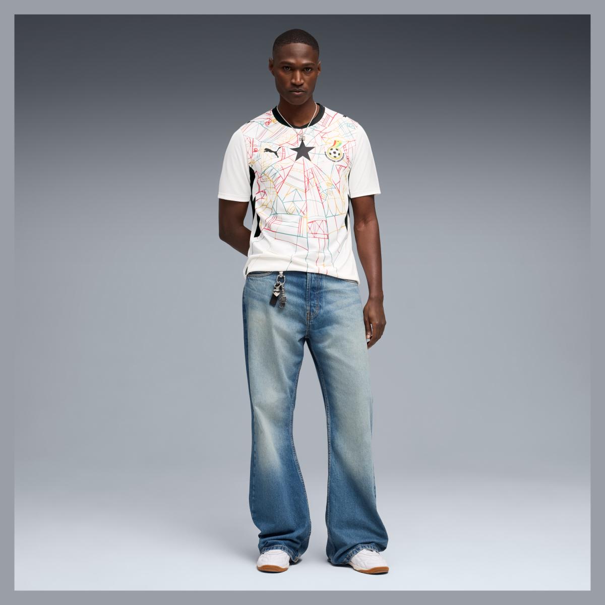 T-shirt de Homem 1.º Equipamento Gana Mundial 2026 Branco-4