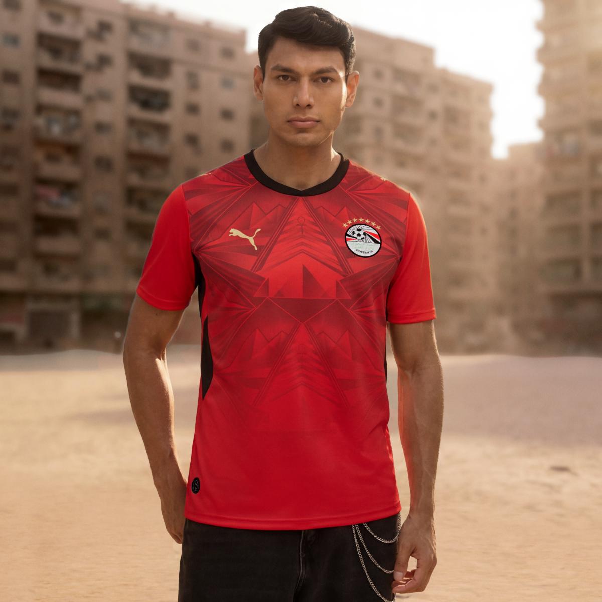 T-shirt de Homem 1.º Equipamento Egito Mundial 2026 Vermelho-3