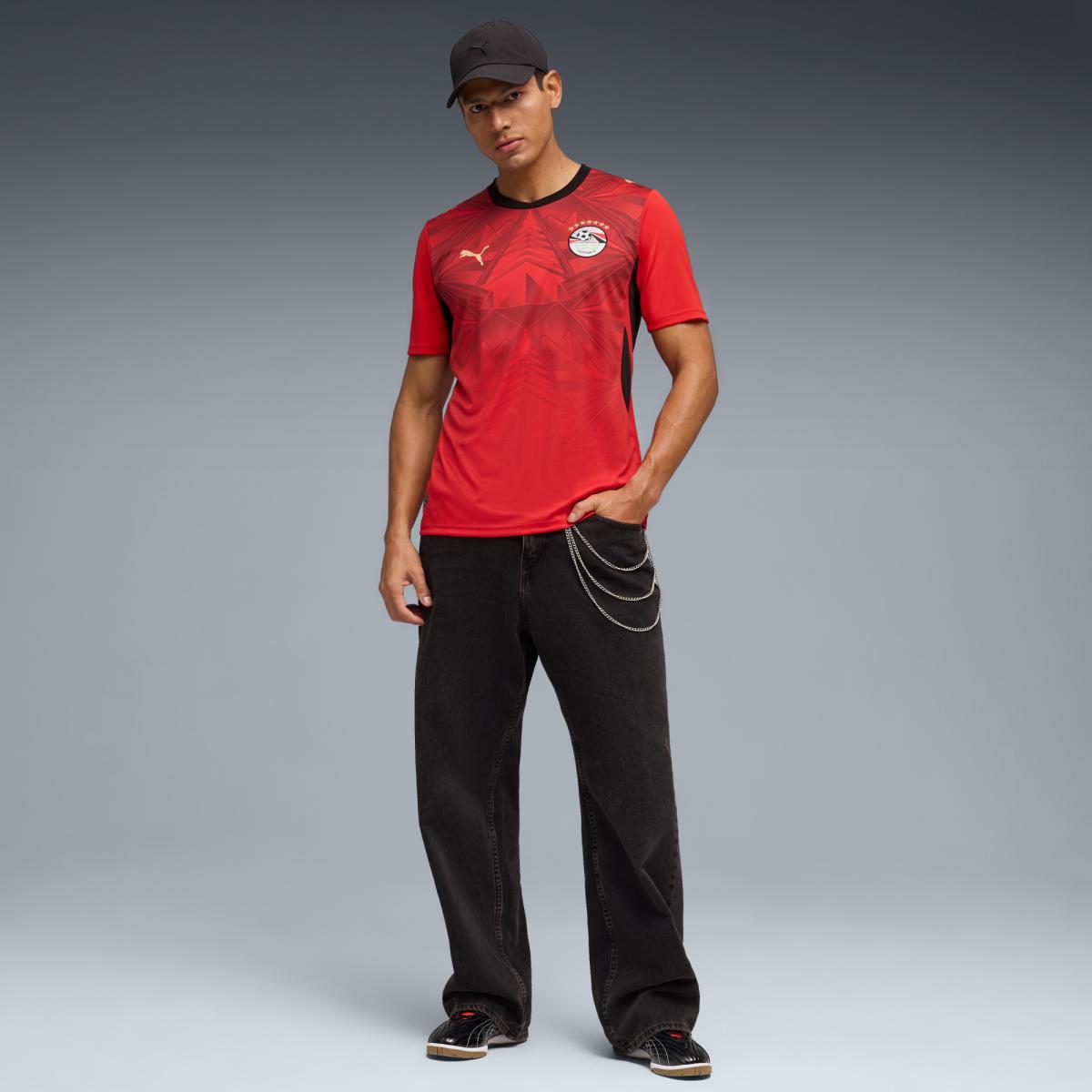 T-shirt de Homem 1.º Equipamento Egito Mundial 2026 Vermelho-5