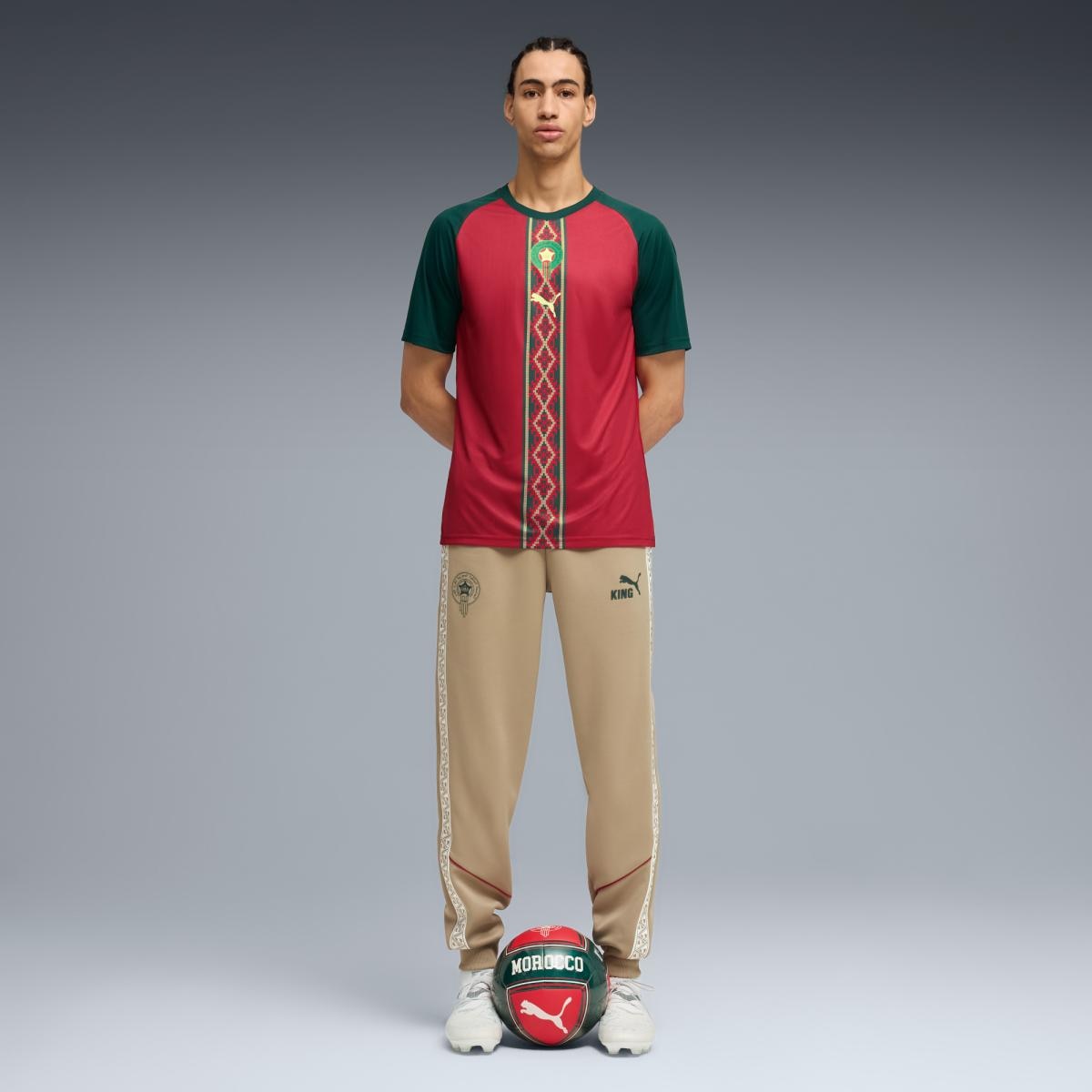 T-shirt Pré-Jogo de Homem Marrocos Vermelho-3