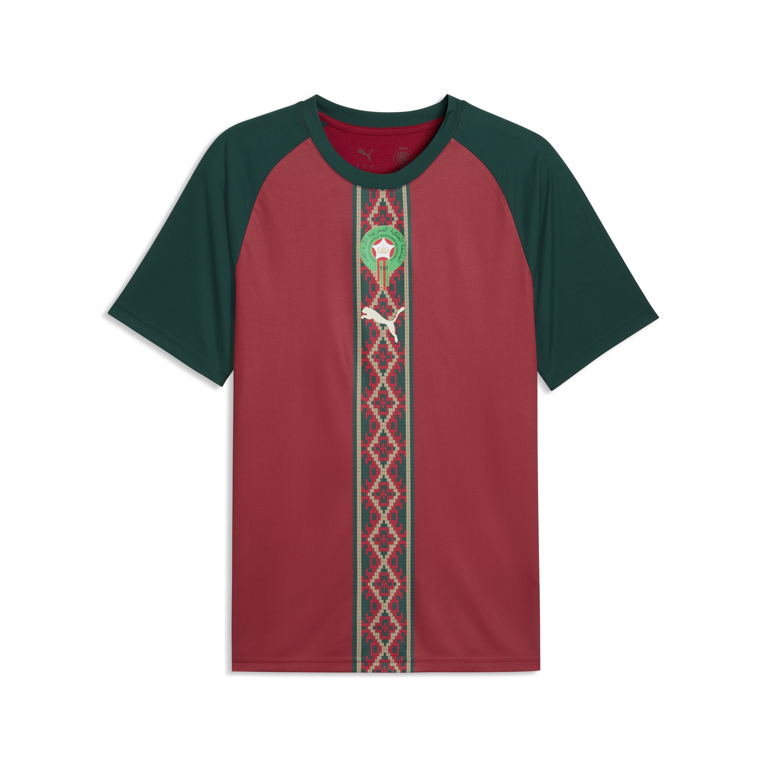 T-shirt Pré-Jogo de Homem Marrocos Vermelho-4