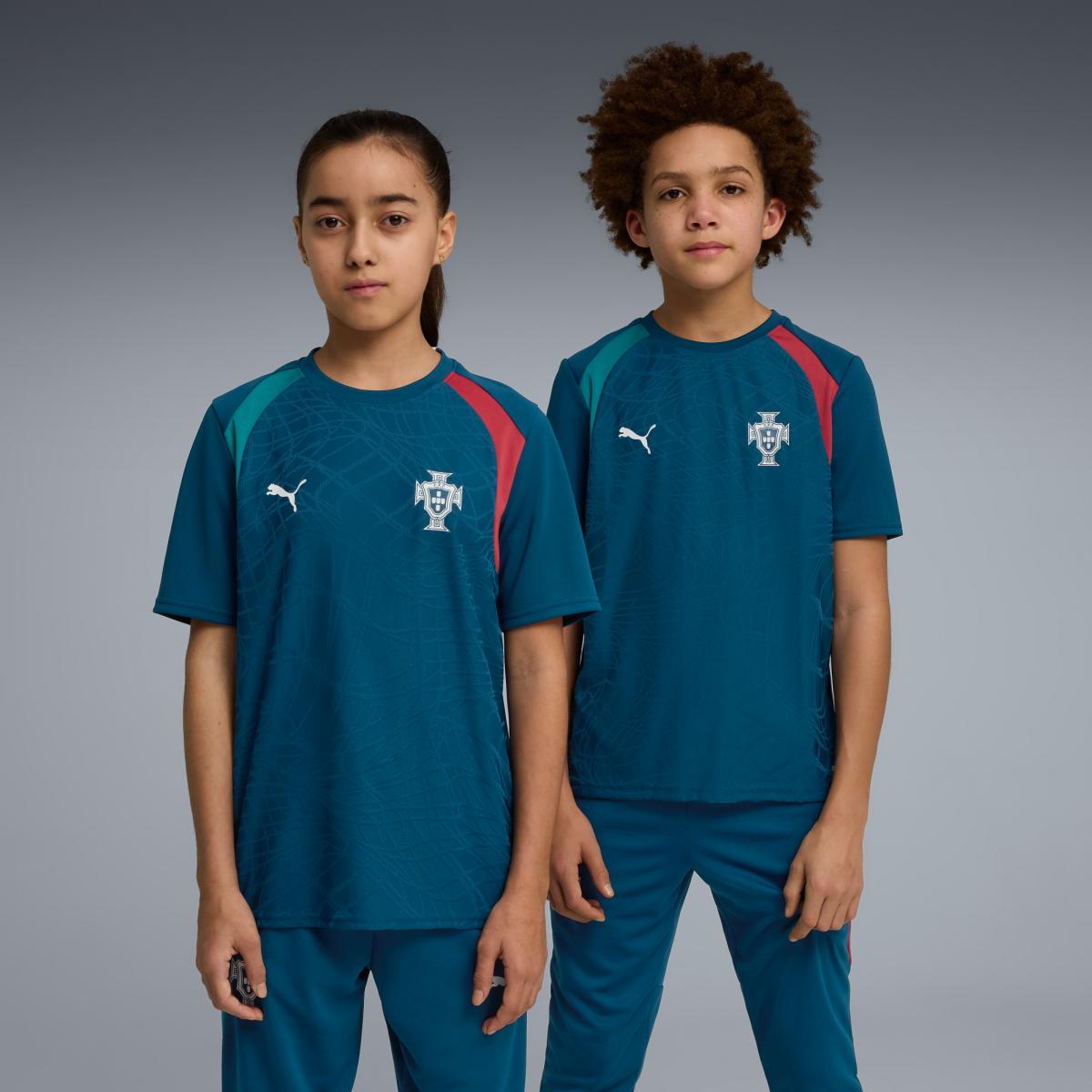 T-shirt Réplica de Futebol Infantil FPF Training Jr Puma Verde-3