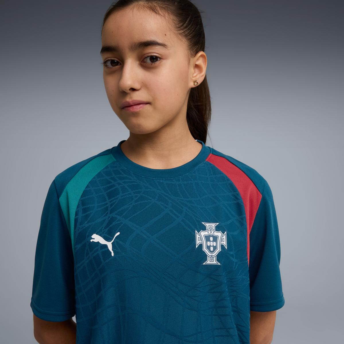 T-shirt Réplica de Futebol Infantil FPF Training Jr Puma Verde-4