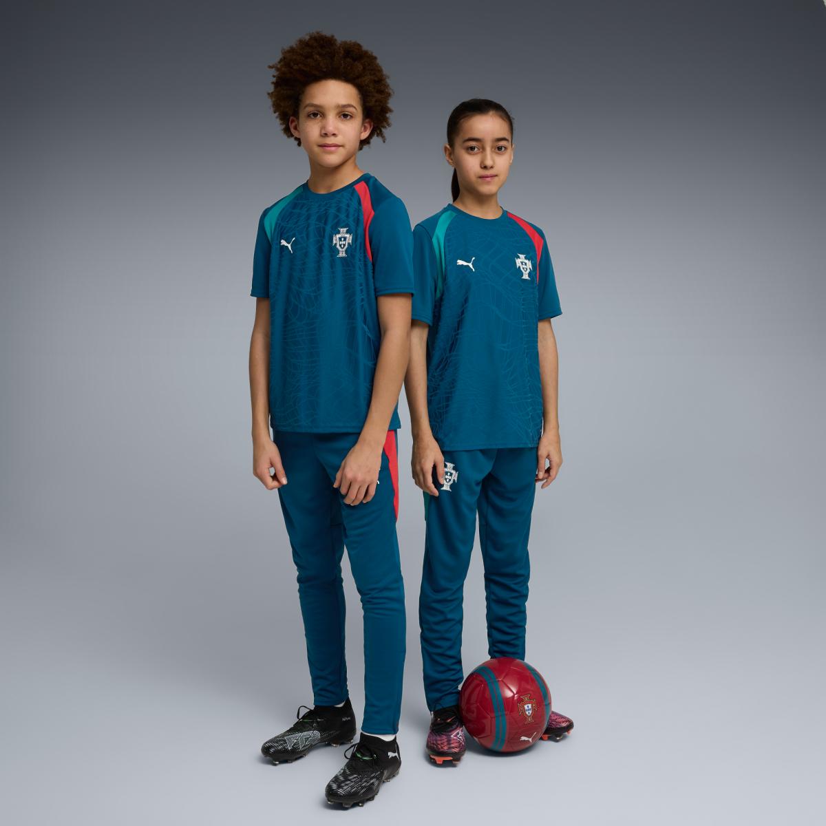 T-shirt Réplica de Futebol Infantil FPF Training Jr Puma Verde-5