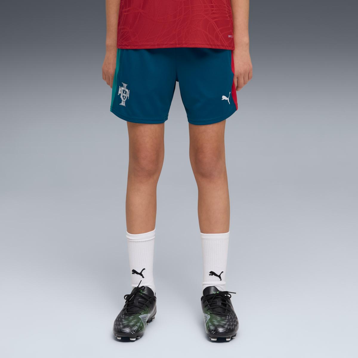 Calções de Futebol Infantil FPF Training Jr Puma Verde-3
