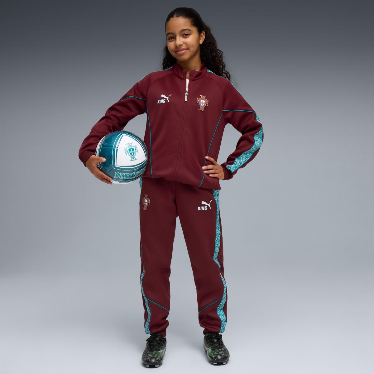 Calções de Futebol de Infantil FPF KING Anthem Jr Vermelho-5