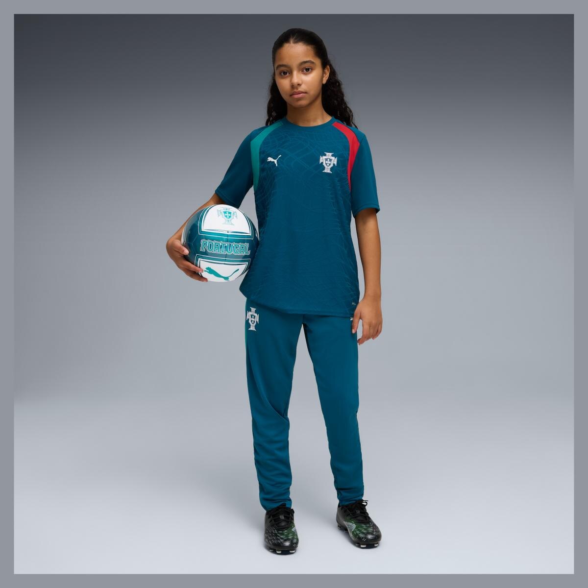 Calções de Futebol Infantil FPF Training Jr Puma Verde-5