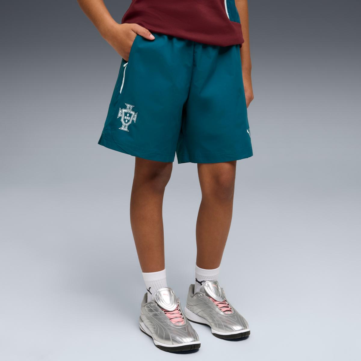 Calções de Futebol Infantil FPF Relaxed Woven Jr Puma Verde-2