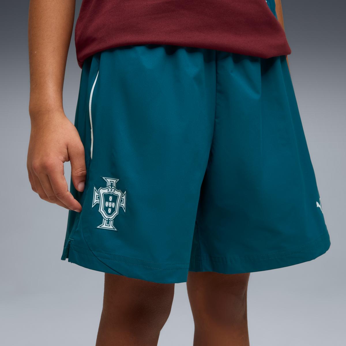 Calções de Futebol Infantil FPF Relaxed Woven Jr Puma Verde-3