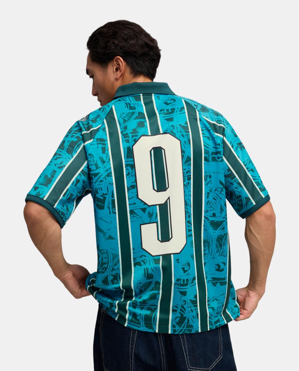 T-shirt de Futebol de Homem Replica MCFC KING Retro Azul-4