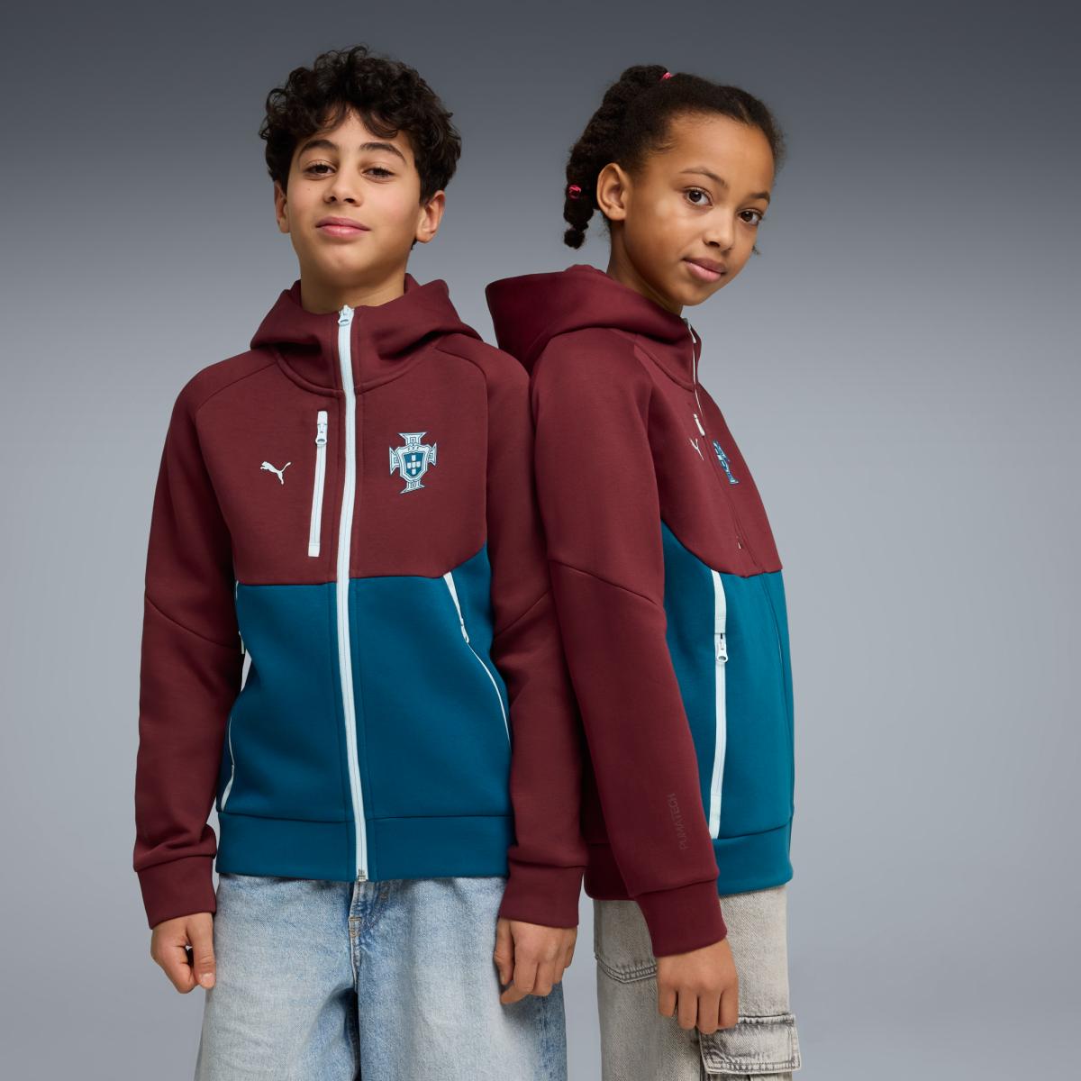 Sweatshirts de Futebol Infantil FPF PUMATECH FZ Jr Puma Vermelho-3