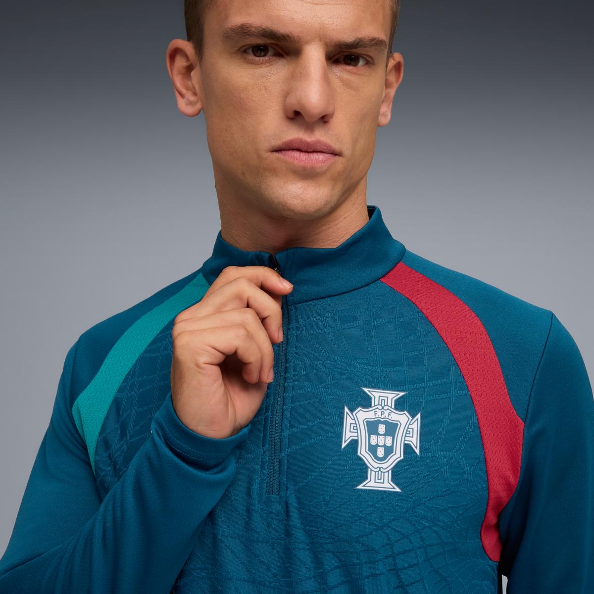 Casaco de Treino 1/4 Zip Portugal Puma Verde-4