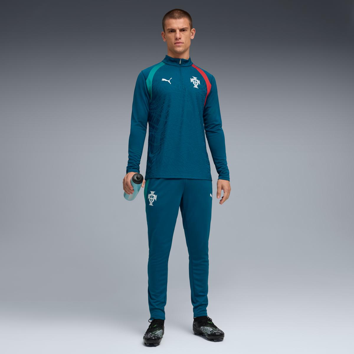 Casaco de Treino 1/4 Zip Portugal Puma Verde-5