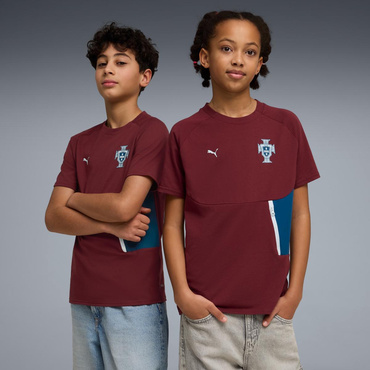 T-shirt de Futebol Infantil FPF PUMATECH Pocket Jr Puma Vermelho-3