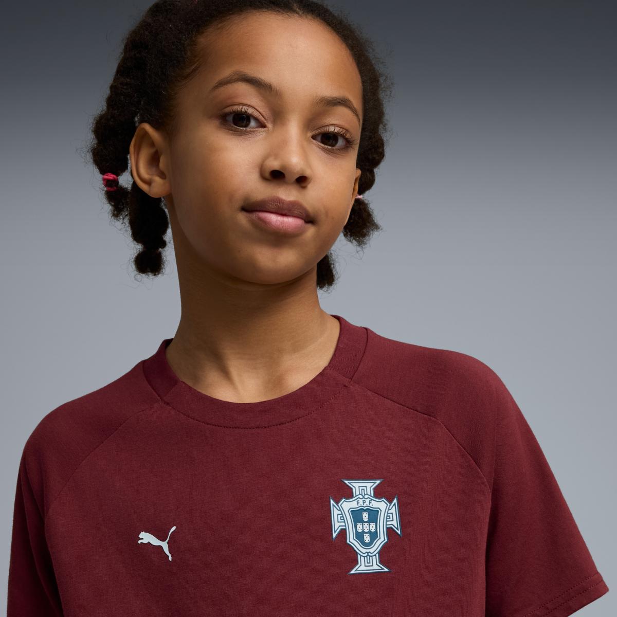 T-shirt de Futebol Infantil FPF PUMATECH Pocket Jr Puma Vermelho-4