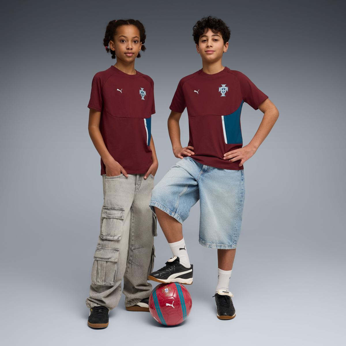 T-shirt de Futebol Infantil FPF PUMATECH Pocket Jr Puma Vermelho-5
