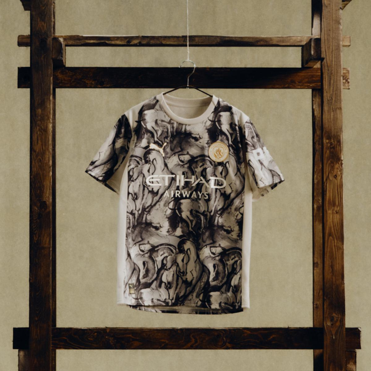 T-shirt de Futebol de Criança MCFC YOH Replica Jr Cinzento-3