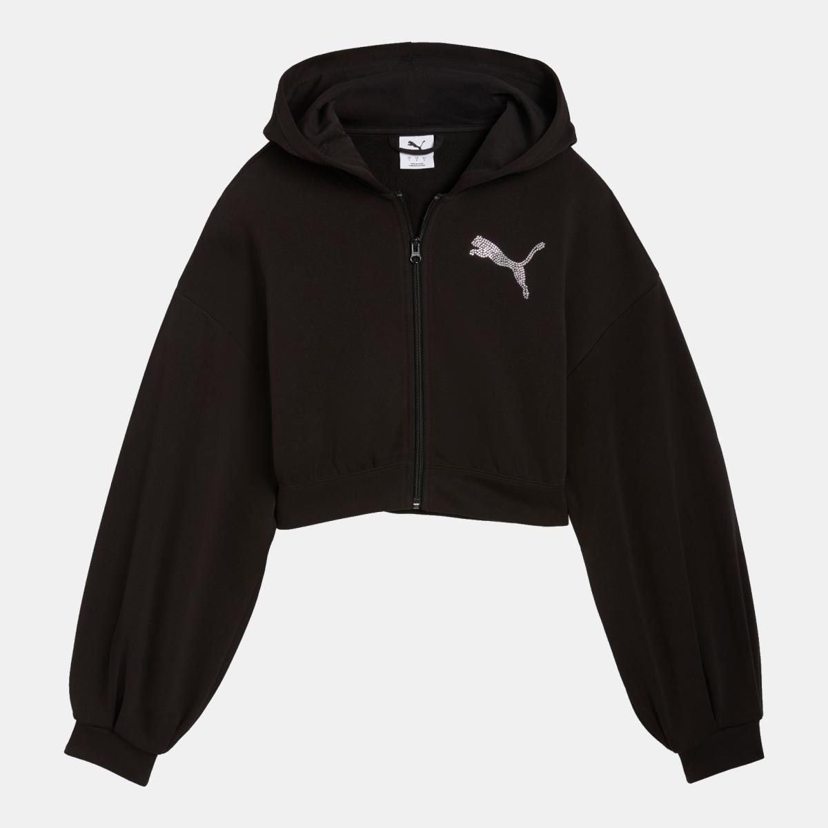 Sweatshirt Casual de Mulher Essentials Graphic Preto-1