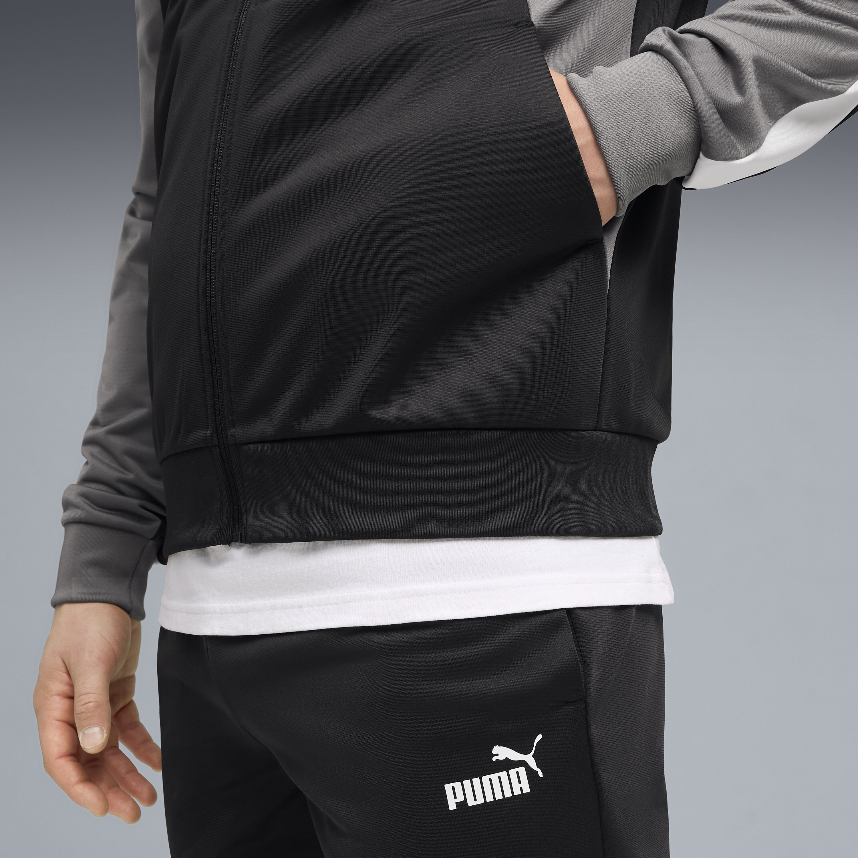 Fato de Treino Casual de Homem Ess Block Poly Suit Preto-3