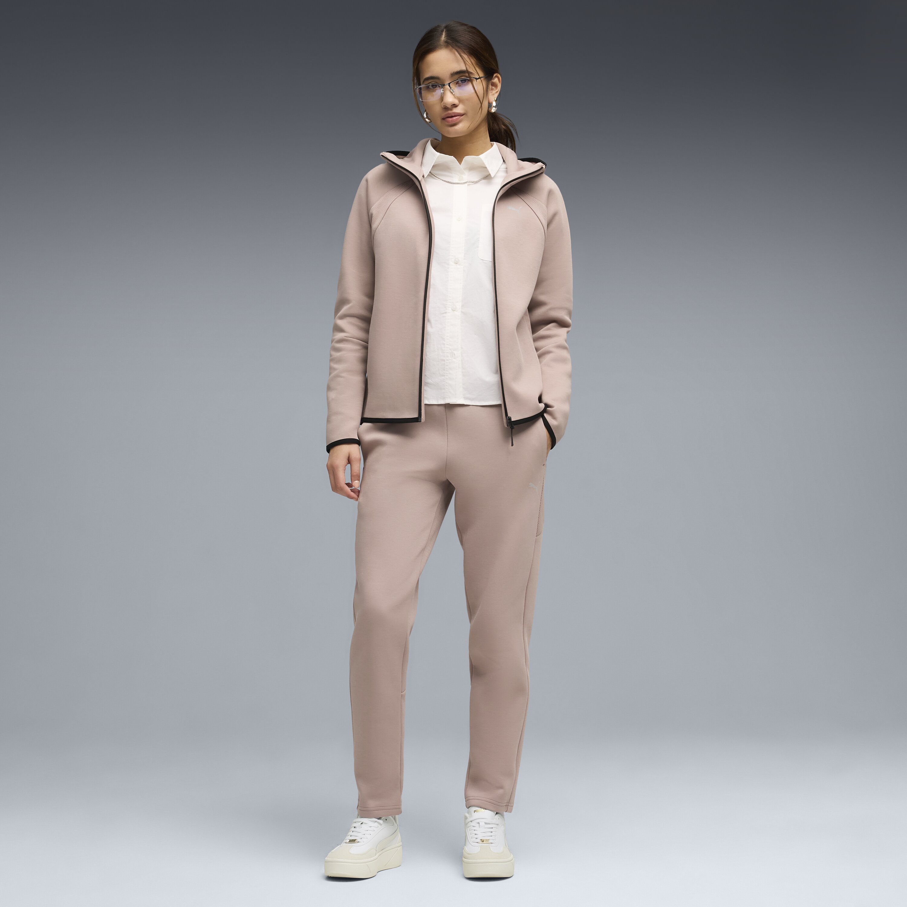 Calças Evostripe Sweatpants DK op de Mulher Roxo-3
