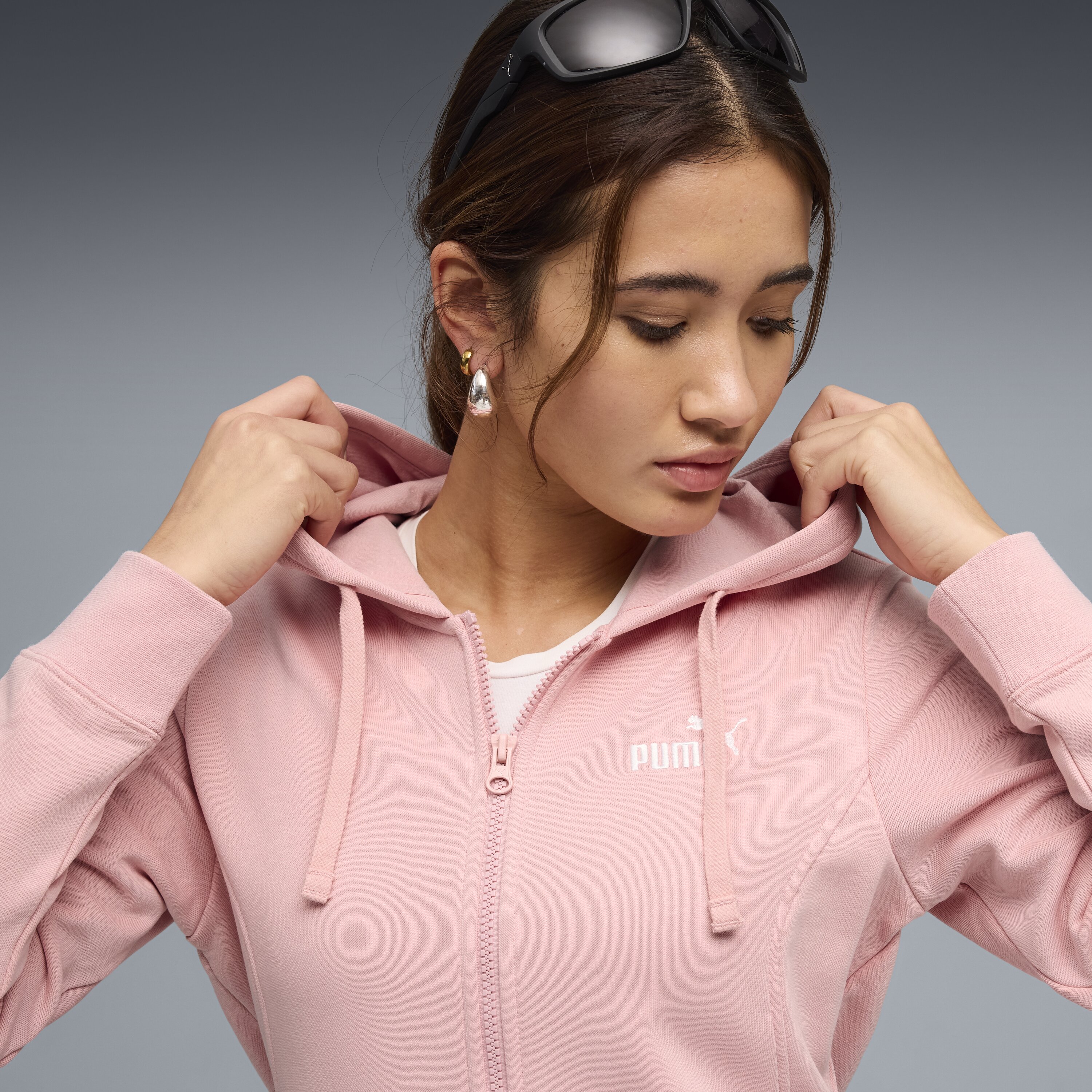 Fato de Treino Casual de Mulher Hooded Sweat Suit cl Rosa-4