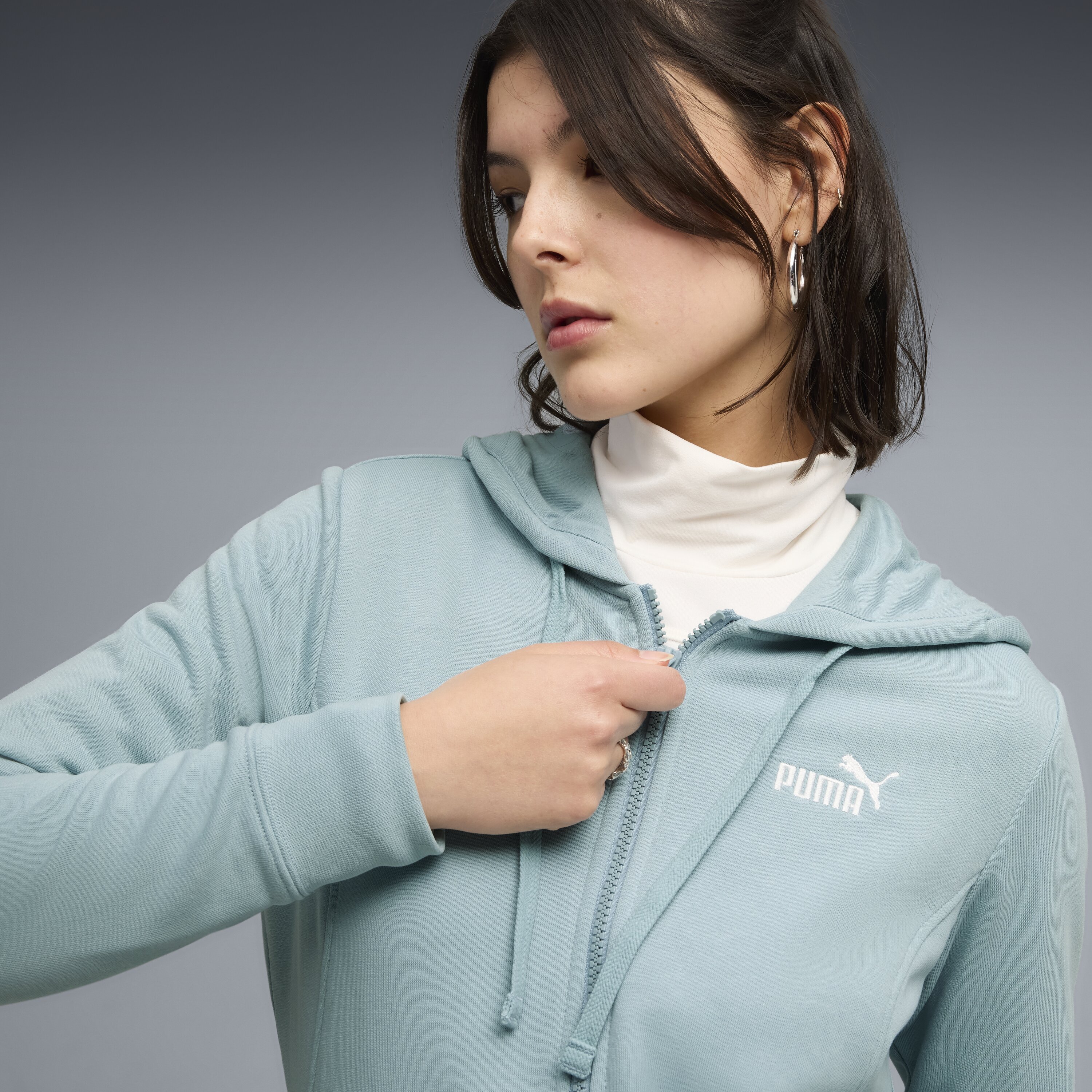 Fato de Treino Casual de Mulher Hooded Sweat Suit cl Azul-3