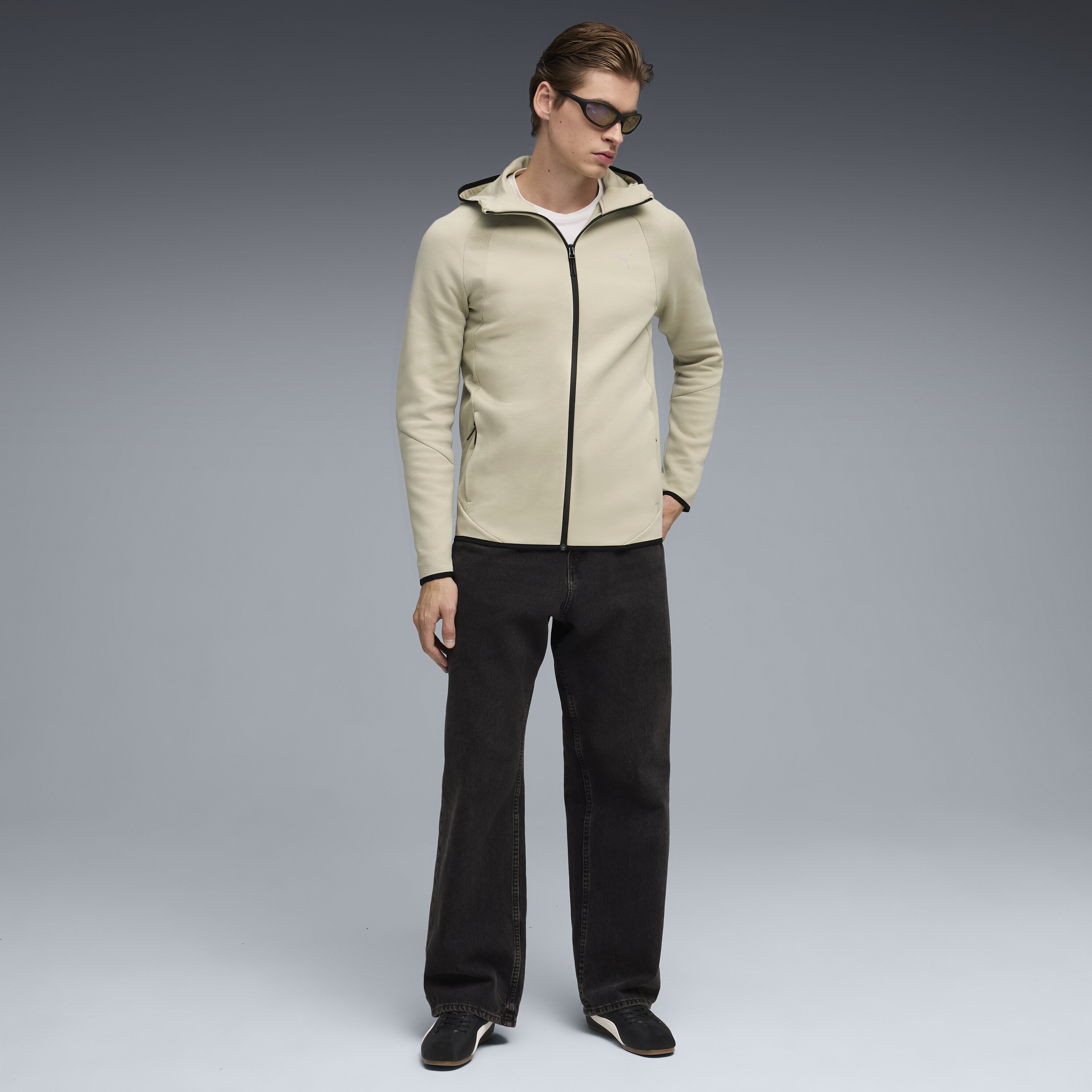 Sweatshirt Evostripe FZ Hoodie DK de Homem Castanho-5