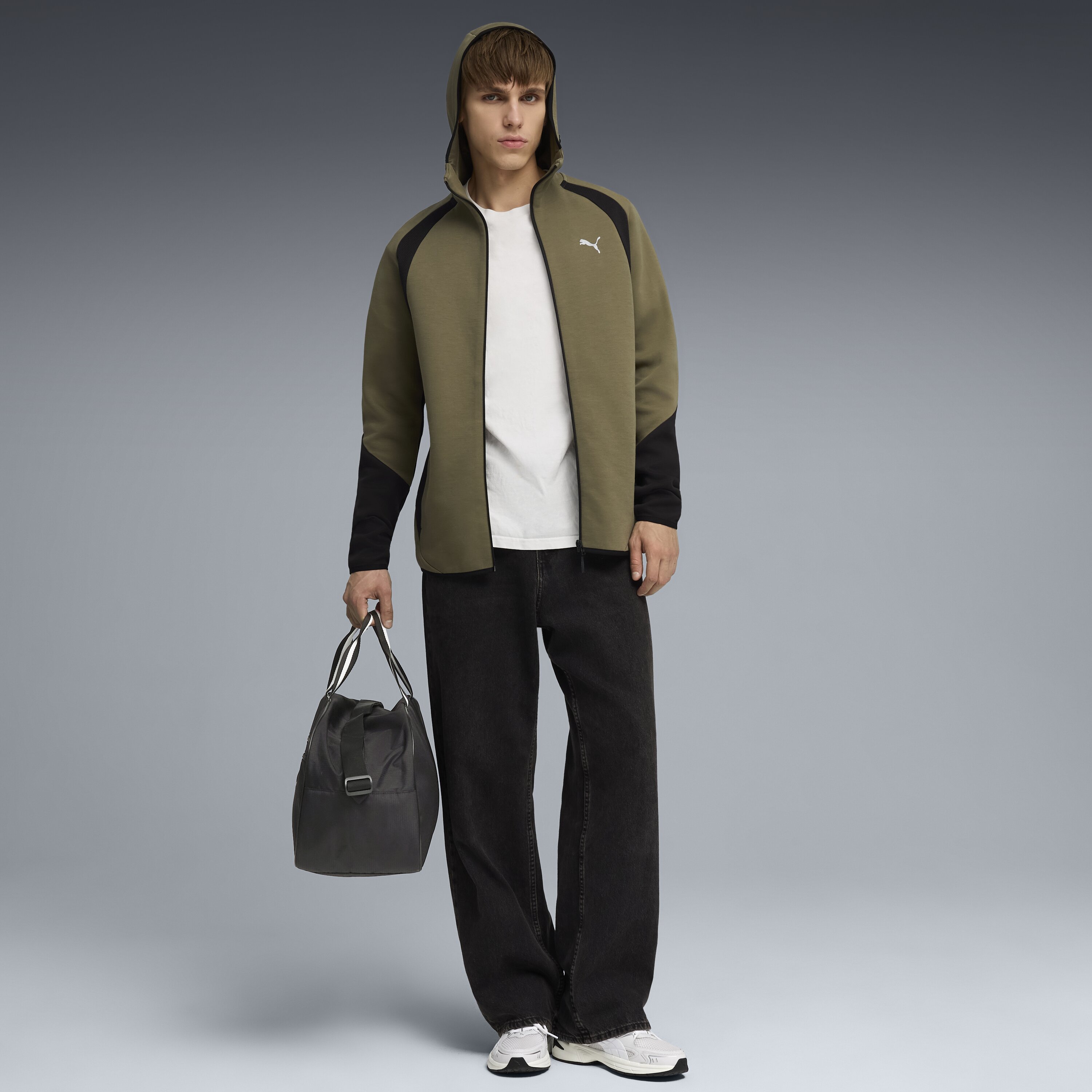 Sweatshirt Evostripe FZ Hoodie DK de Homem Verde-3