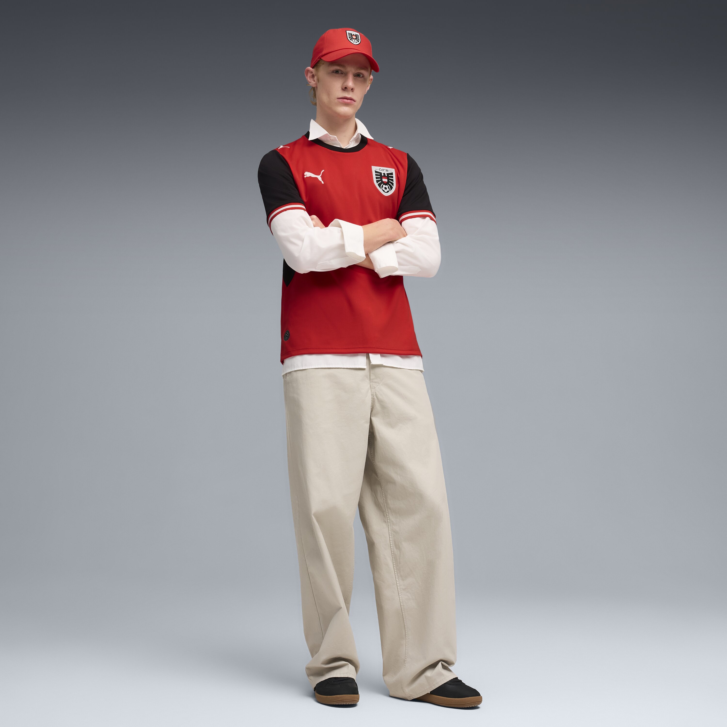 T-shirt de Homem 1.º Equipamento Áustria Mundial 2026 Preto-5