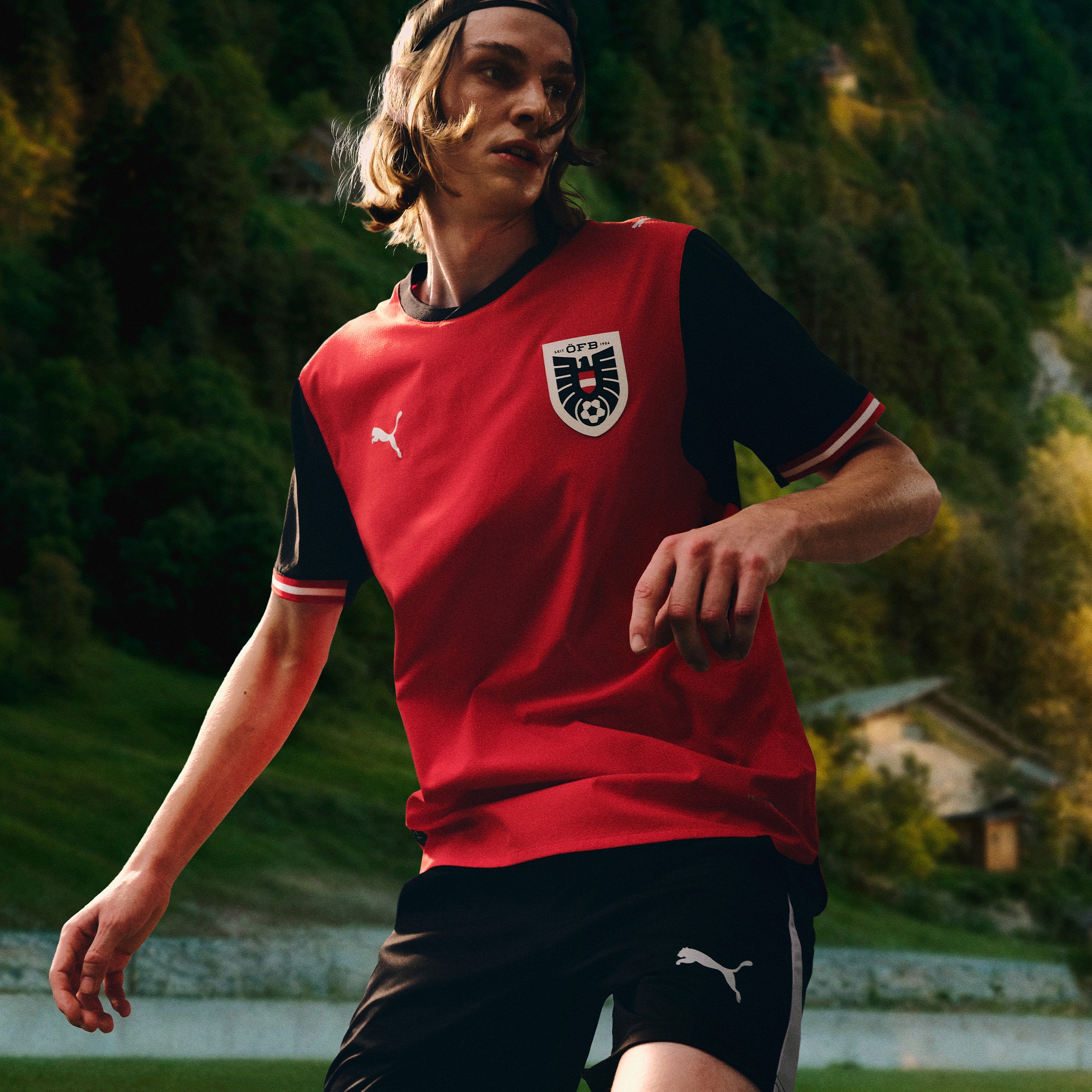 T-shirt de Homem 1.º Equipamento Áustria Mundial 2026 Preto-6
