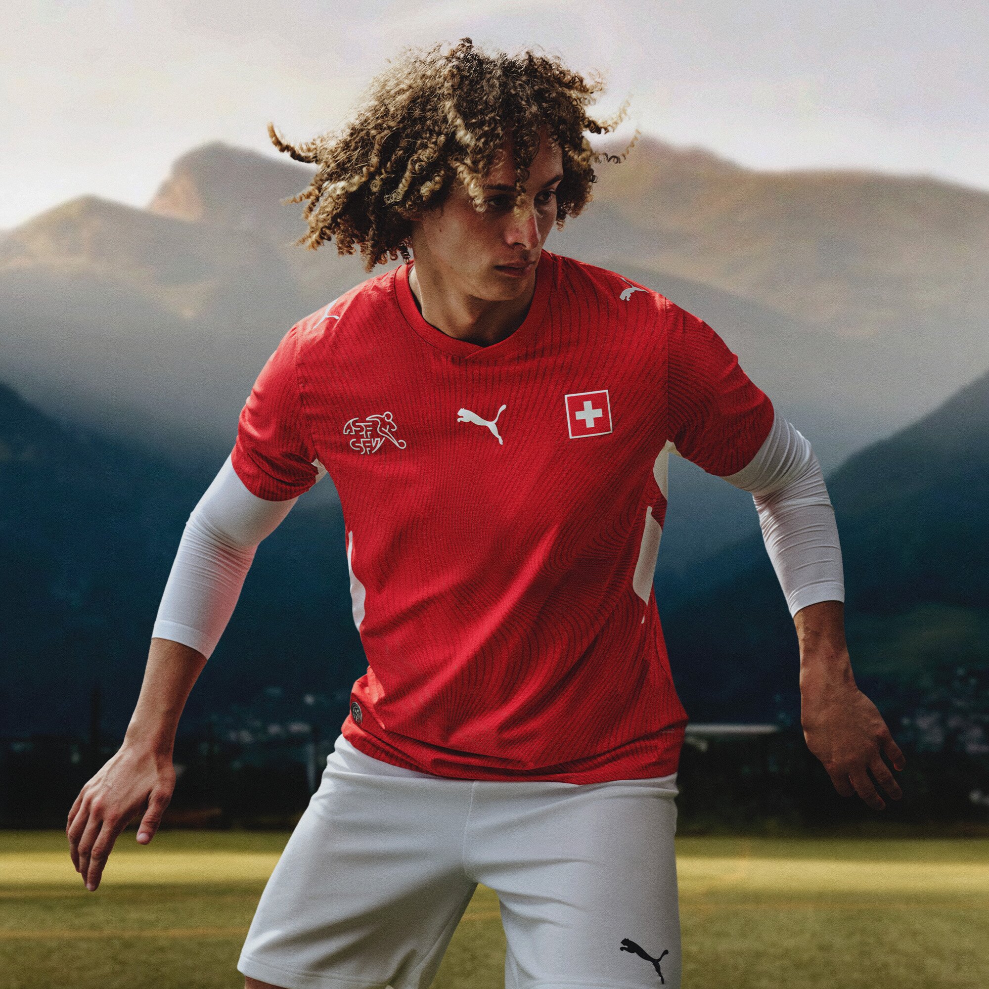 T-shirt de Homem 1.º Equipamento Suíça Mundial 2026 Branco-4