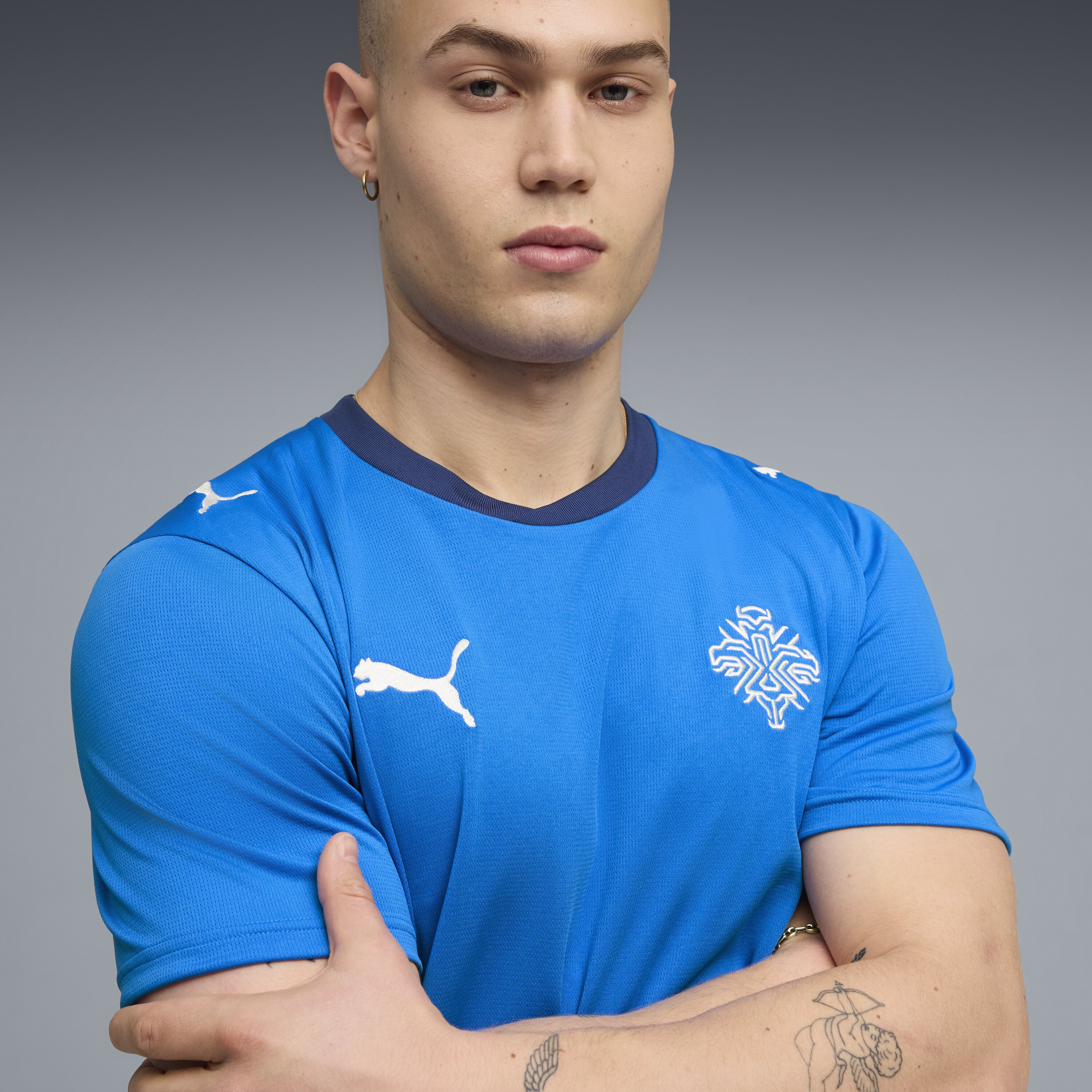 T-shirt de Homem 1.º Equipamento Islândia Mundial 2026 Branco-3