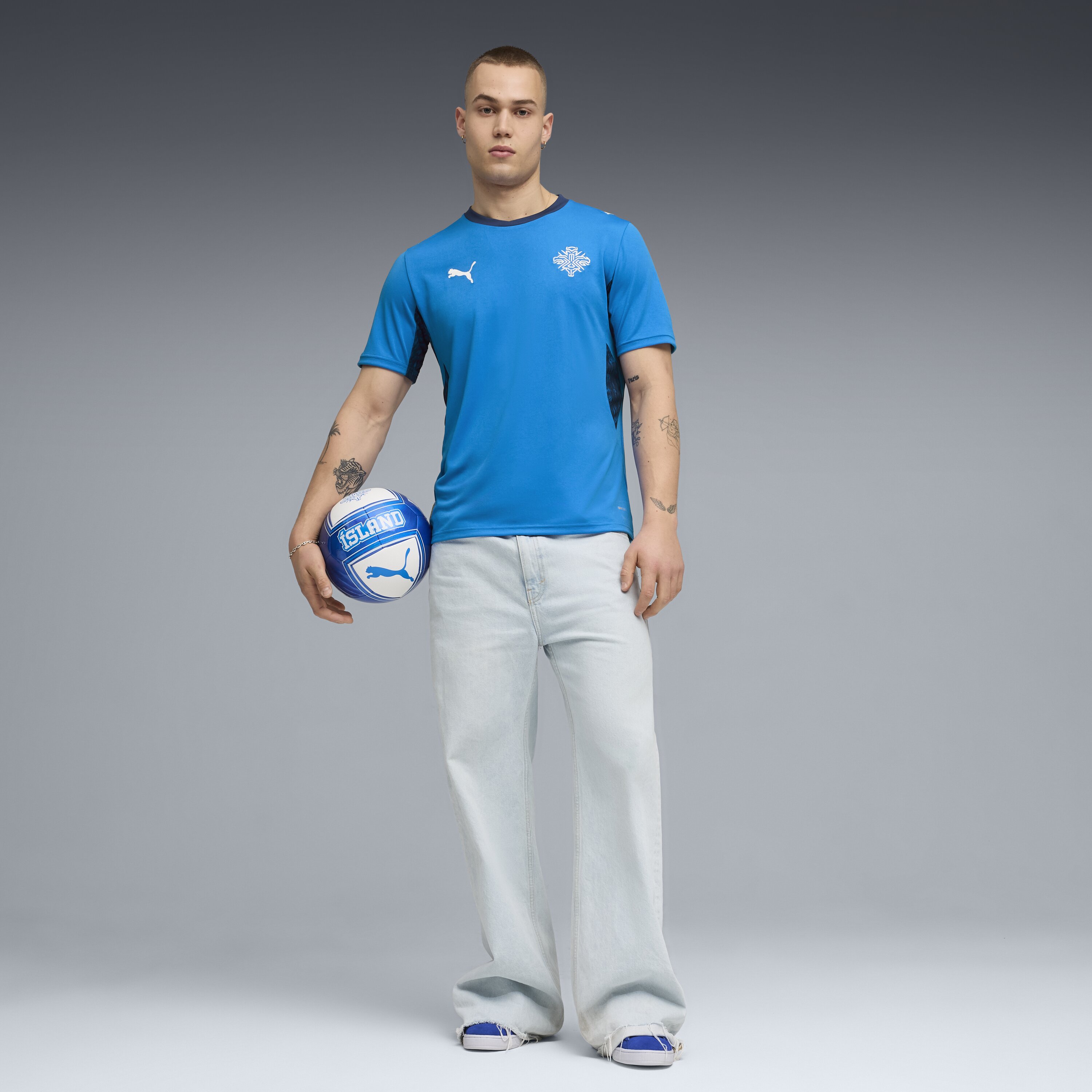 T-shirt de Homem 1.º Equipamento Islândia Mundial 2026 Branco-5