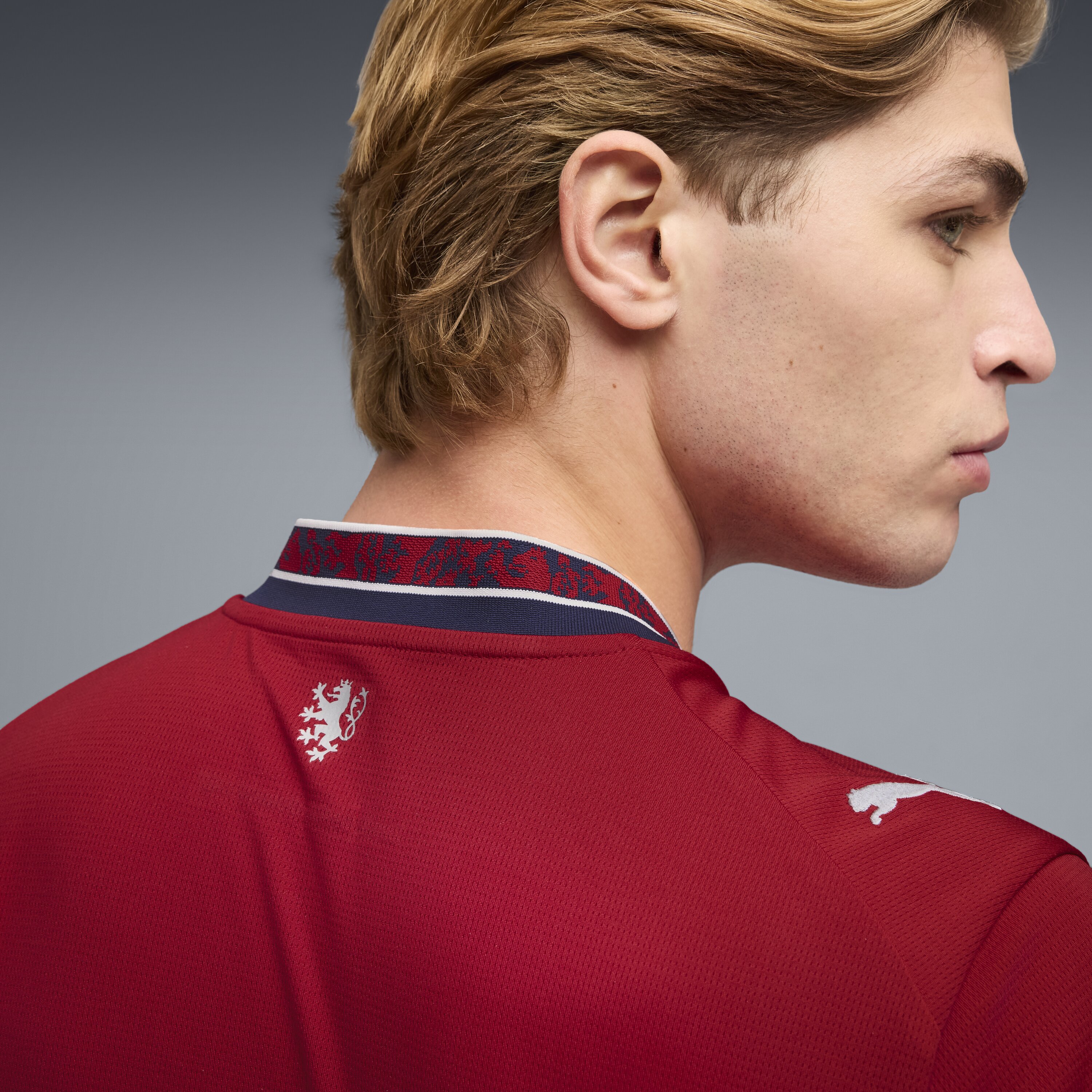 T-shirt de Homem 1.º Equipamento República Checa Mundial 2026 Vermelho-3