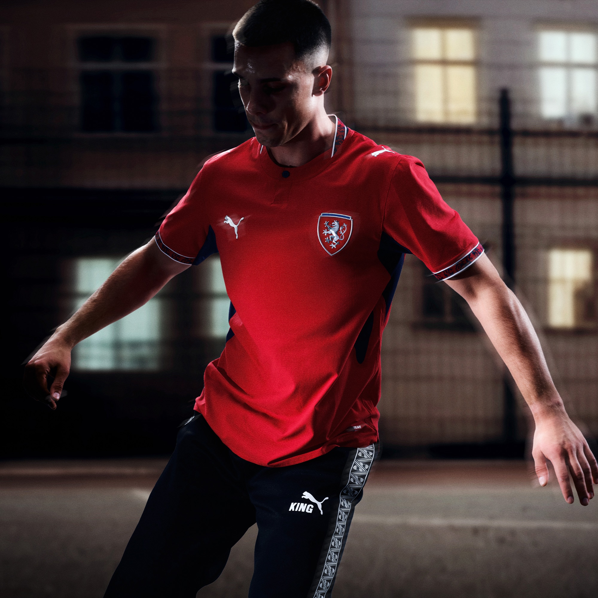 T-shirt de Homem 1.º Equipamento República Checa Mundial 2026 Vermelho-6